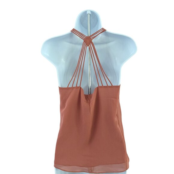 Naked Zebra Dressy Overlap Tank Top Blouse Camisole NWOT EUC Small Dusty Pink - Picture 2 of 8